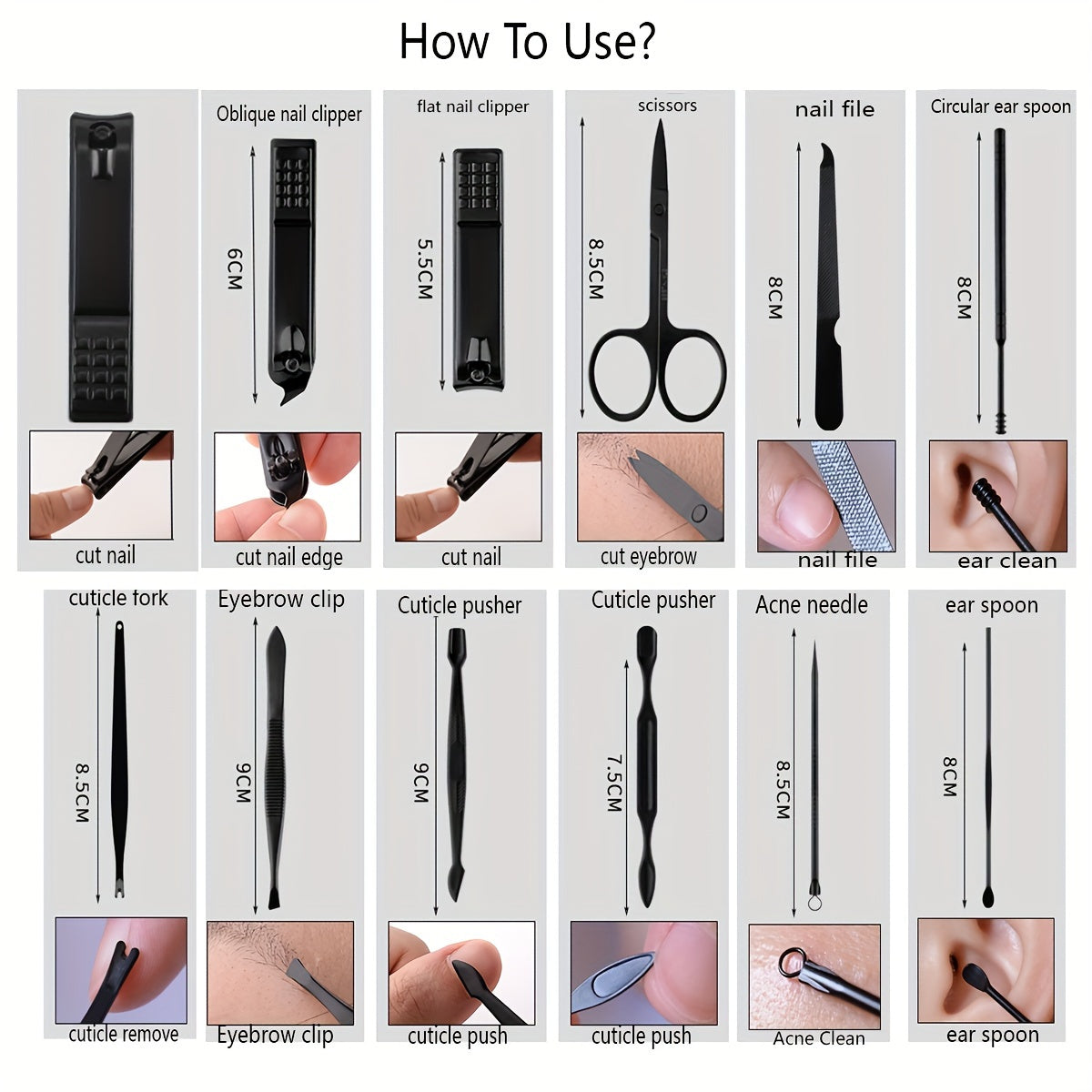 7/11/18 pcs Professional Manicure and Pedicure Kit - Includes Stainless Steel Cuticle Nipper, Nail Clippers, Scissors, and Nail Polish Tools - Perfect for Home Grooming and Salon Use