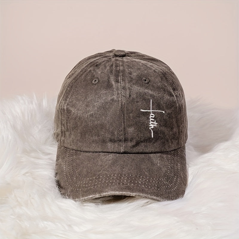 Embroidered Baseball Cap Washed Distressed Unisex Dad Hat Hip Hop Sun Hats For Women Men