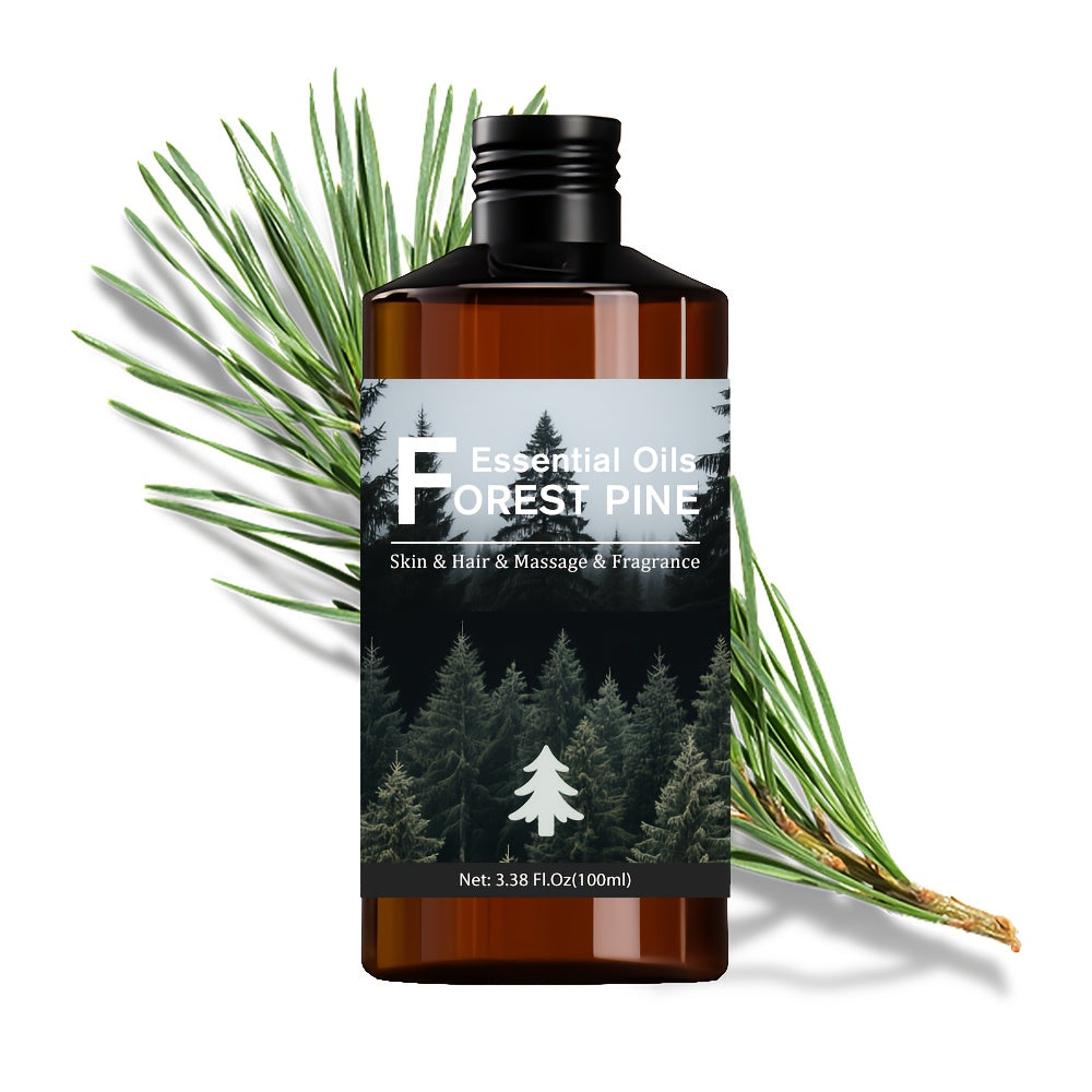 100ml Premium Forest Pine Essential Oil - Ideal for Diffuser, Skin, Massage, DIY, Yoga, Meditation, and Work - Versatile Unisex Home Oil with Eucalyptus, Coconut, Jojoba, and Glycerin Ingredient