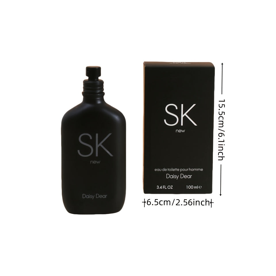 3.4fl.oz Black Bottle Perfume for Men & Women - Long-Lasting Floral & Fruity Scent with Rose & Berry Notes, Formaldehyde-Free, Elegant Glass Bottle with Metallic Cap, Perfect for Casual Attire & Special Occasions, Ideal Holiday Gift