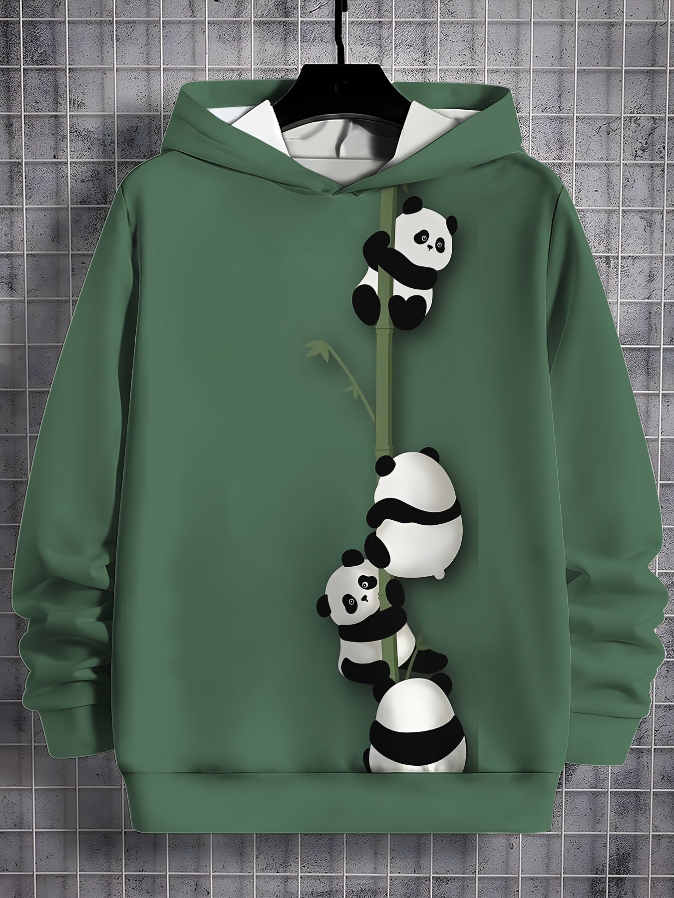 Cute Panda Hoodie - Bamboo Print Pullover Sweatshirt, Soft Hooded Sweater for Everyday & Halloween Outfits, Cozy Fall Winter Clothing for Toddler & Young Ones (Easy Care Parent-Friendly), Panda Clothes, Casual Wear, Playful Design, Medium Elasticity Fabr