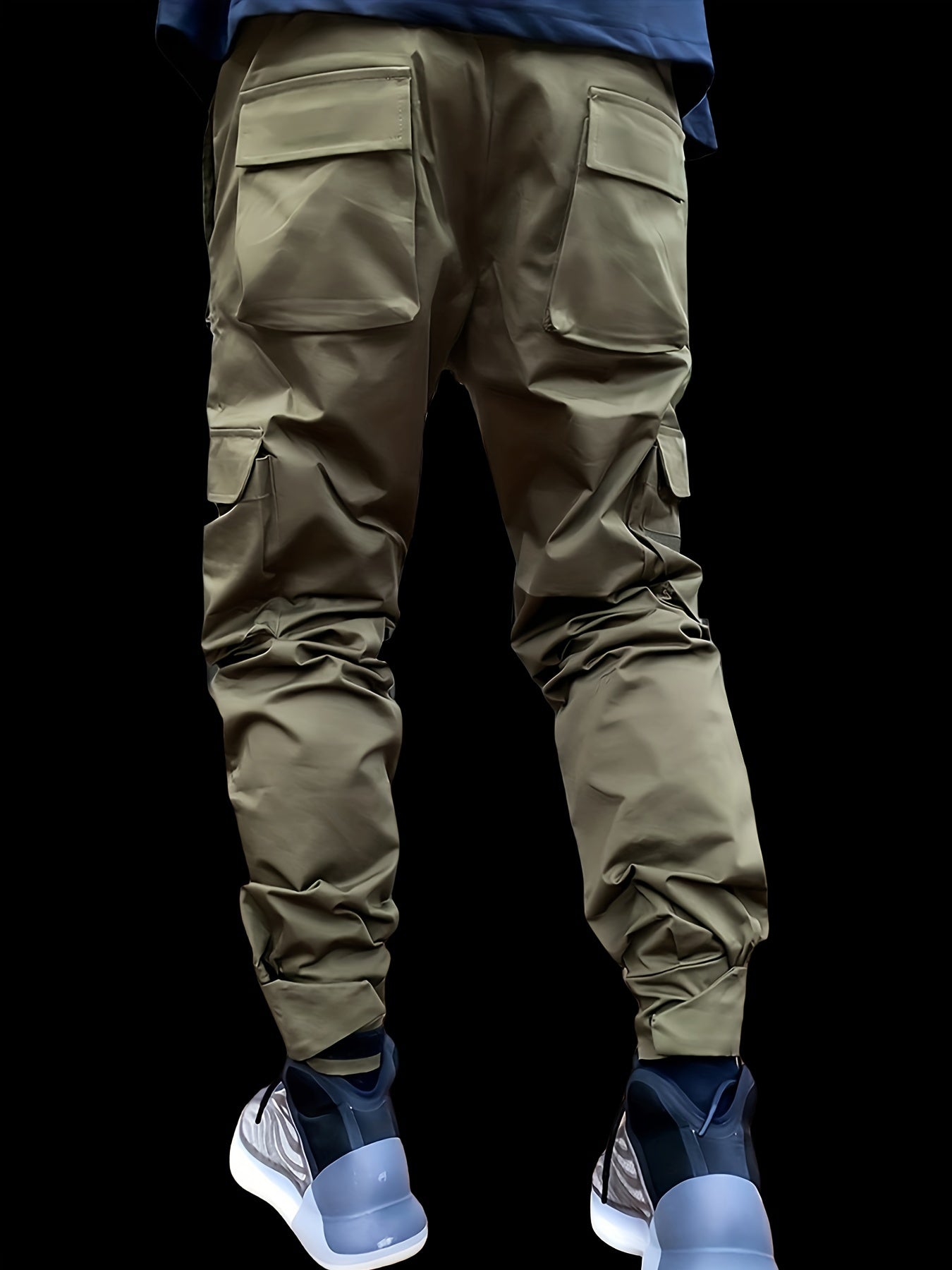 Stylish Multi-Pocket Cargo Pants for Men - Long Footed, Reflective Stripes, Climbing, Mountain, Outdoor Fitness - Comfortable, Breathable, Quick-Drying