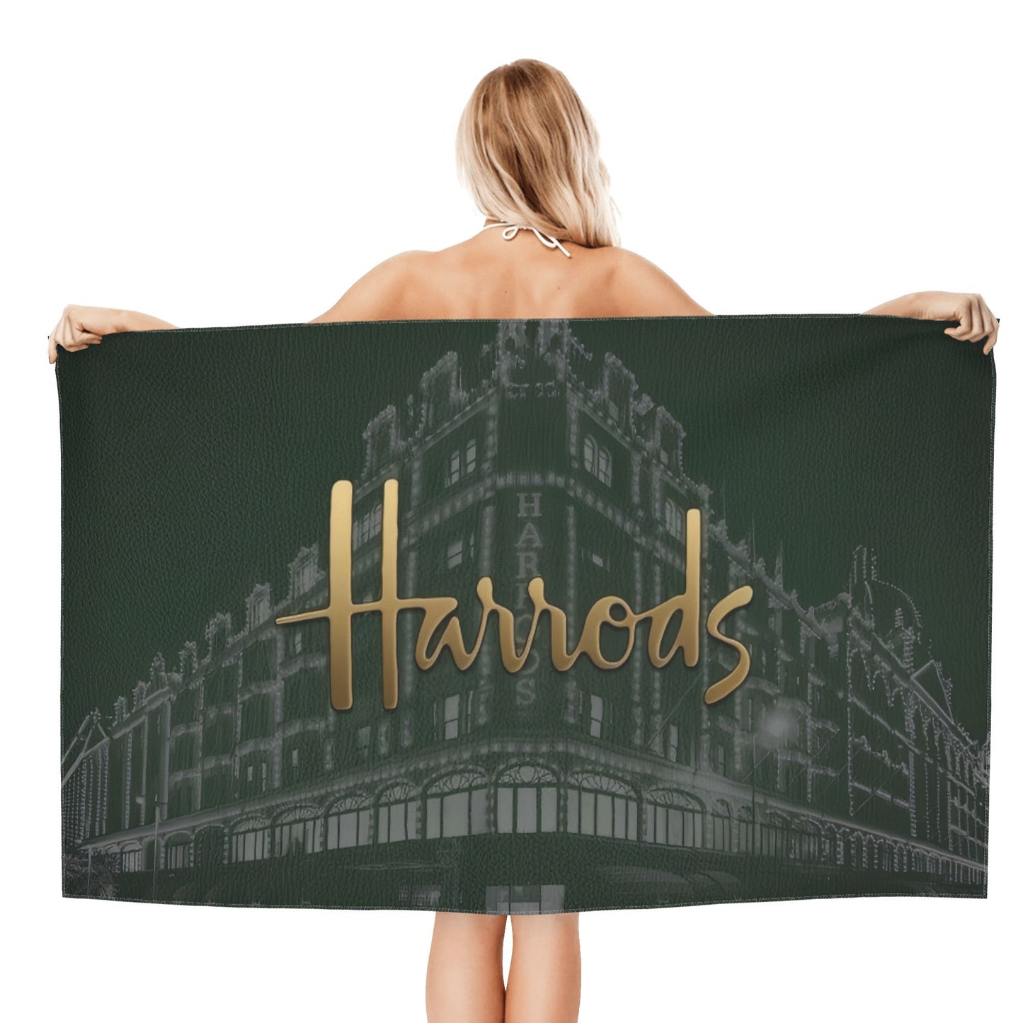 Harrods Luxury Beach Towel - Quick-Dry Microfiber Bath & Swim Towel with Elegant Harrods Store Design, Lightweight & Highly Absorbent for Gym, Yoga, Travel - Perfect for Harrods shoppers - Bath, Pool, Spa Essential, Contemporary Pattern, Durable Material