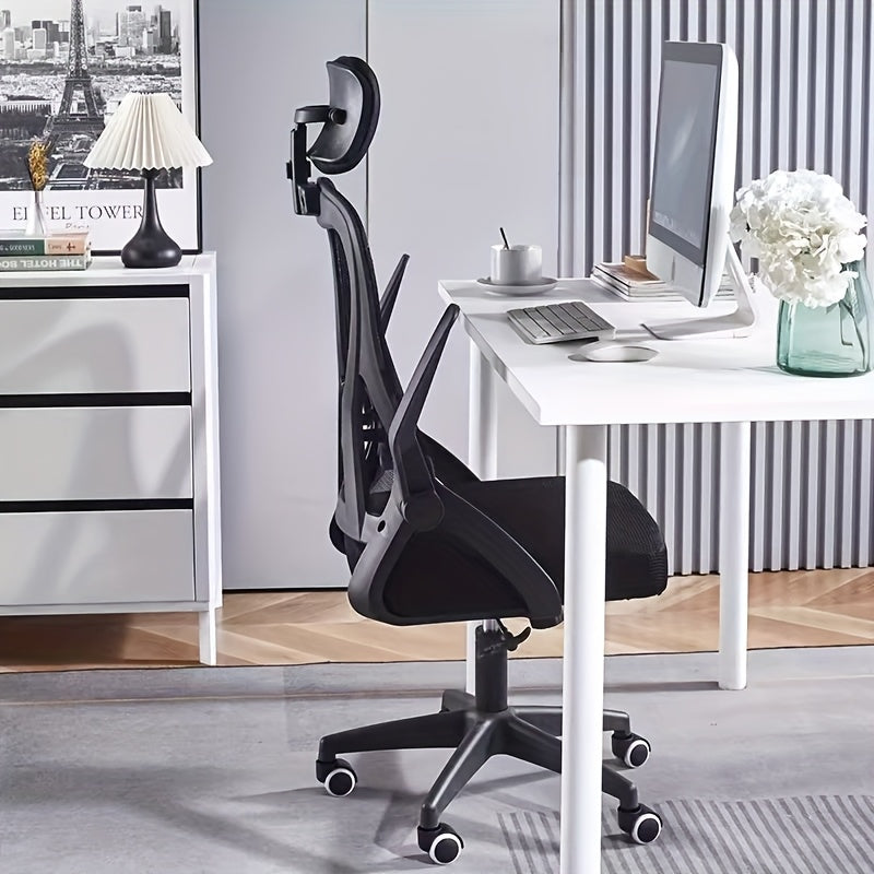 Office Chair - Ergonomic Computer Desk Chair, 136.08 KG Capacity with Flip Armrests and Swivel Wheels, Suitable for Guitar Playing, Modern Pink, Home Office/Gaming/Live Streaming/Student Study Chair, Christmas Gift, Comfortable Seat for Adults