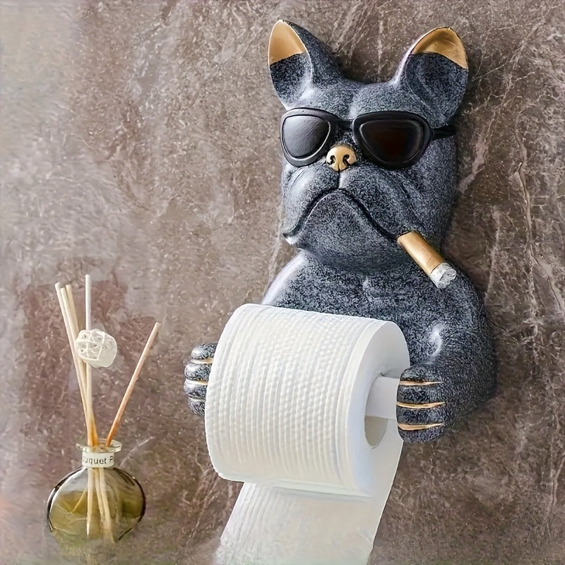 Fashion Glasses Dog Tissue Holder, Cute and Practical Life Embellishment, Inspired by Cool Fashion Glasses Dog Design, Suitable for Bathroom, Kitchen, Bedroom, Office and Other 10 Scenes Home Decor and Healing Ornaments
