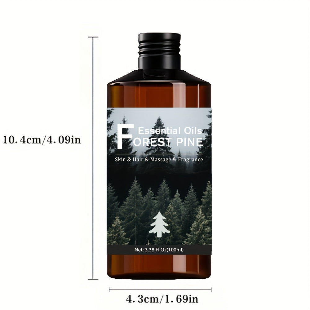 100ml Premium Forest Pine Essential Oil - Ideal for Diffuser, Skin, Massage, DIY, Yoga, Meditation, and Work - Versatile Unisex Home Oil with Eucalyptus, Coconut, Jojoba, and Glycerin Ingredient