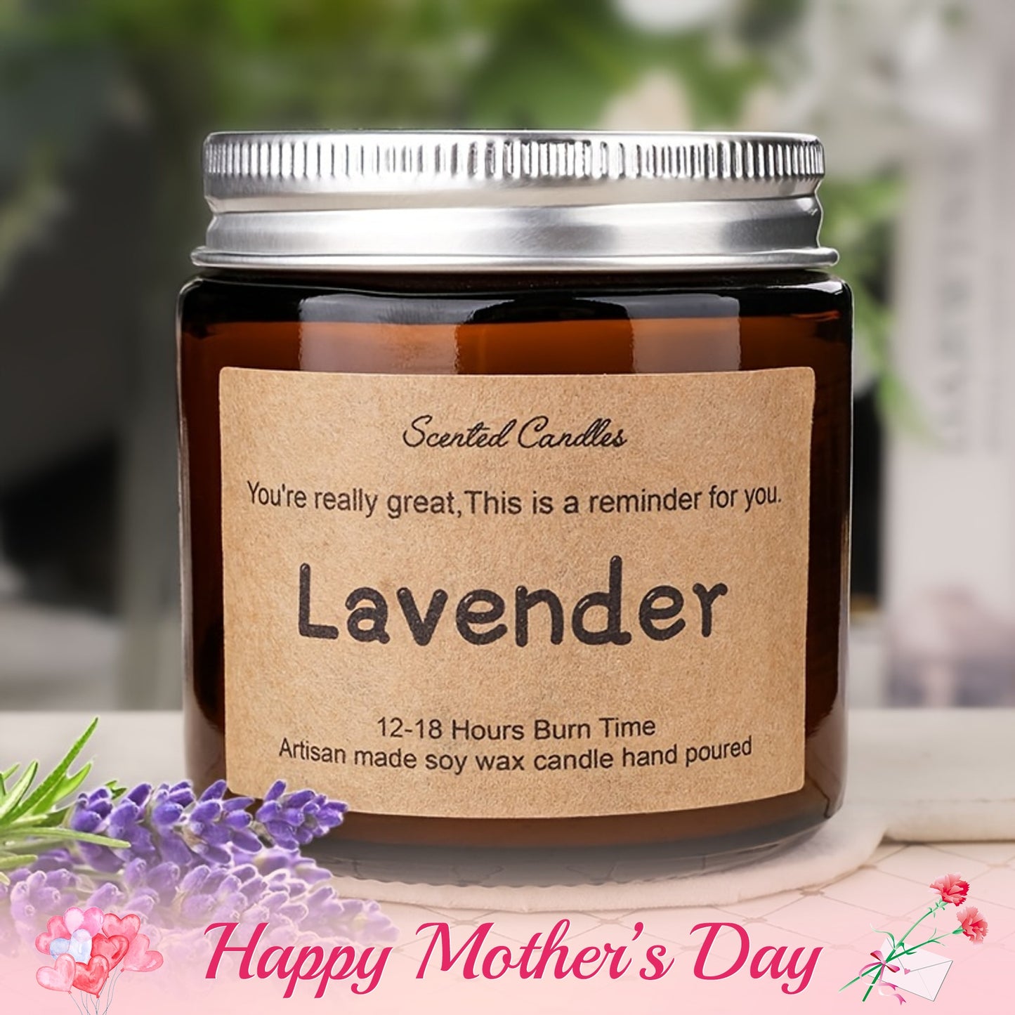 1pc 3.5oz lavender Scented Candles, aromatherapy Glass Jar Candles, Home Decor, Room Decor, weddings Decor, to my mother, to my friends, to myself as a gift