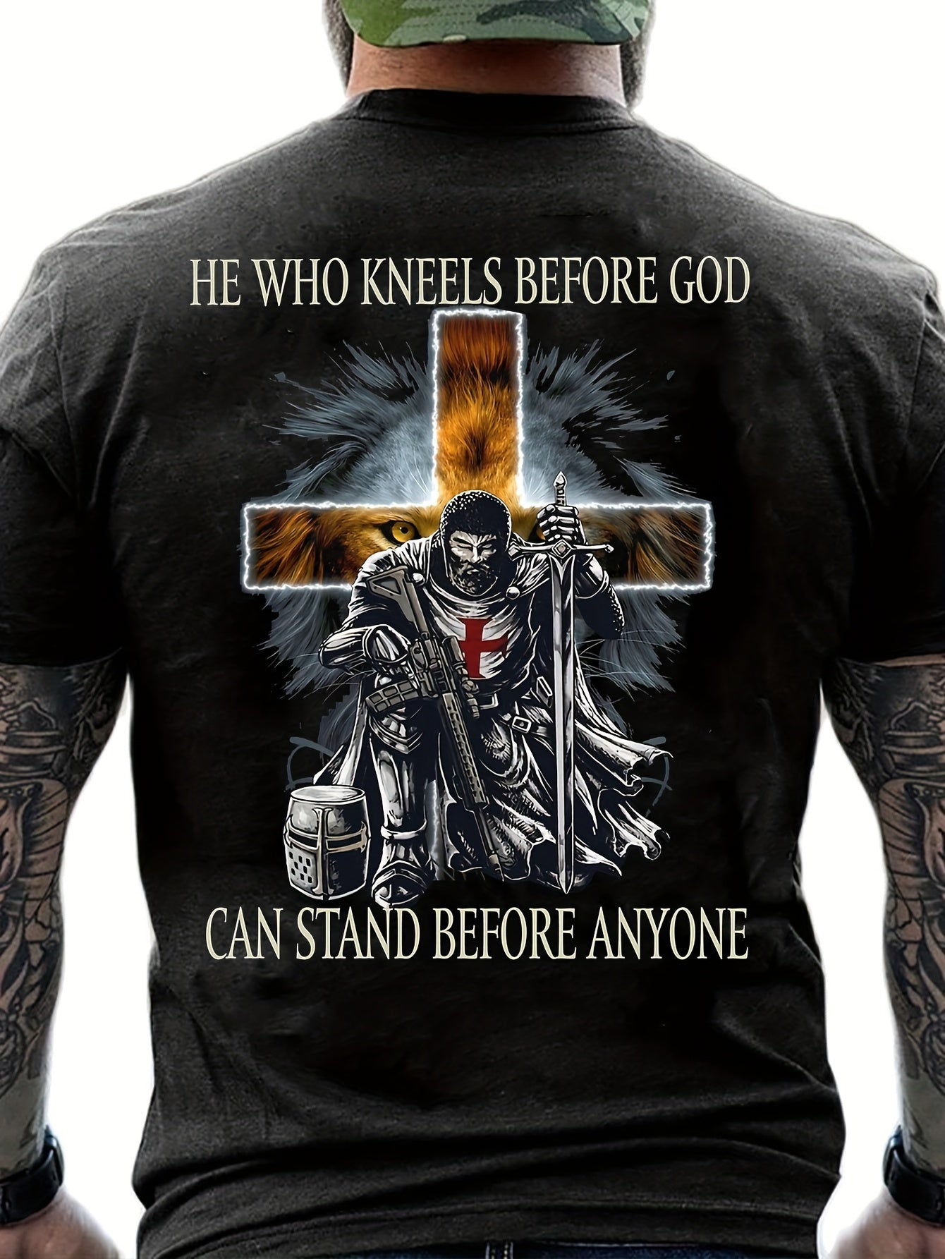 'Until I Said Amen' God Jesus Print T Shirt, Tees For Men, Casual Short Sleeve Tshirt For Summer Spring Fall, Tops As Gifts