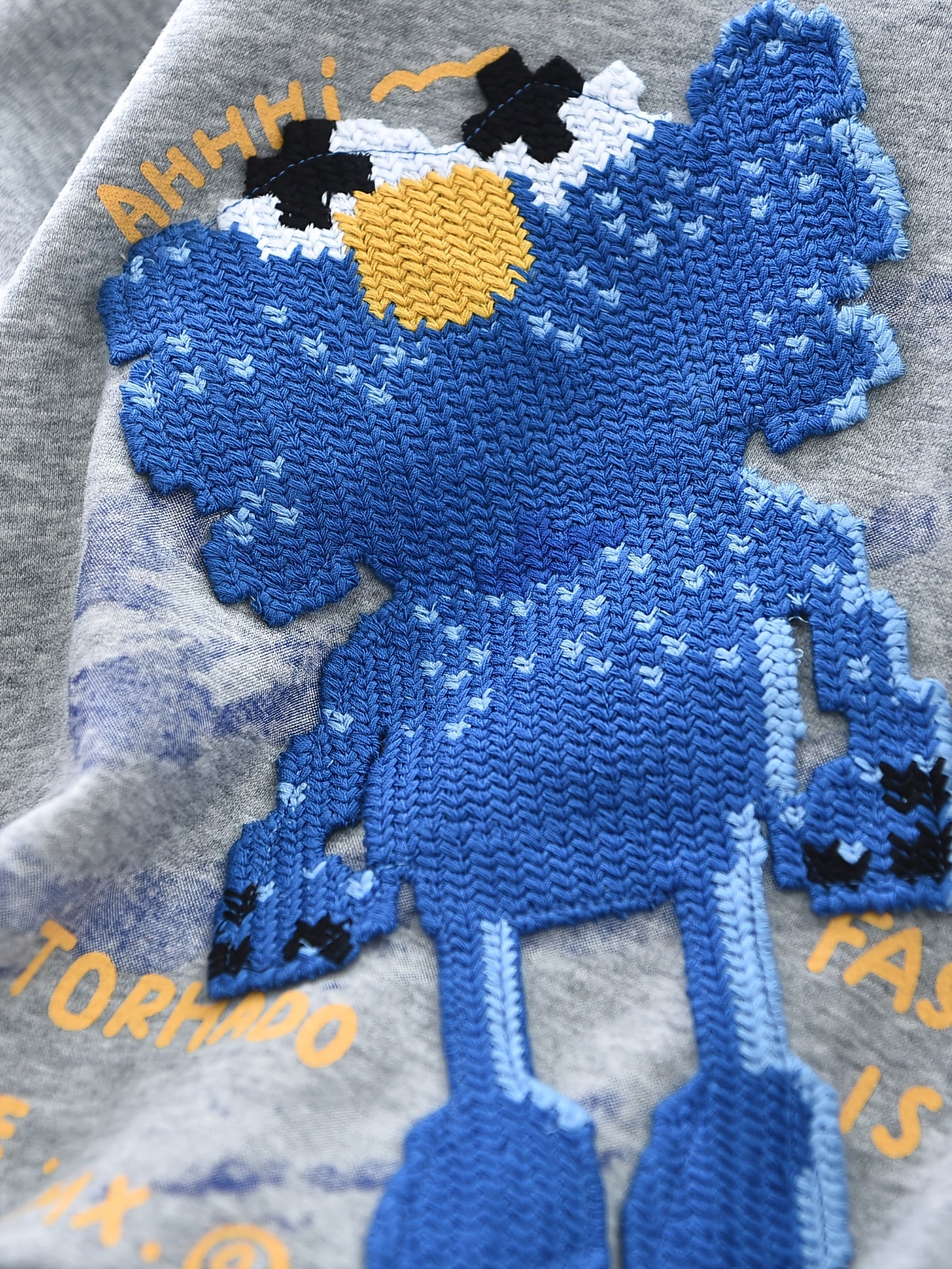 Cozy Boys' Blue Elf Cartoon Crewneck Sweatshirt - Long Sleeve, Cotton Blend, Detail, Casual Fall/Winter Top for Youngsters 4-14 Years