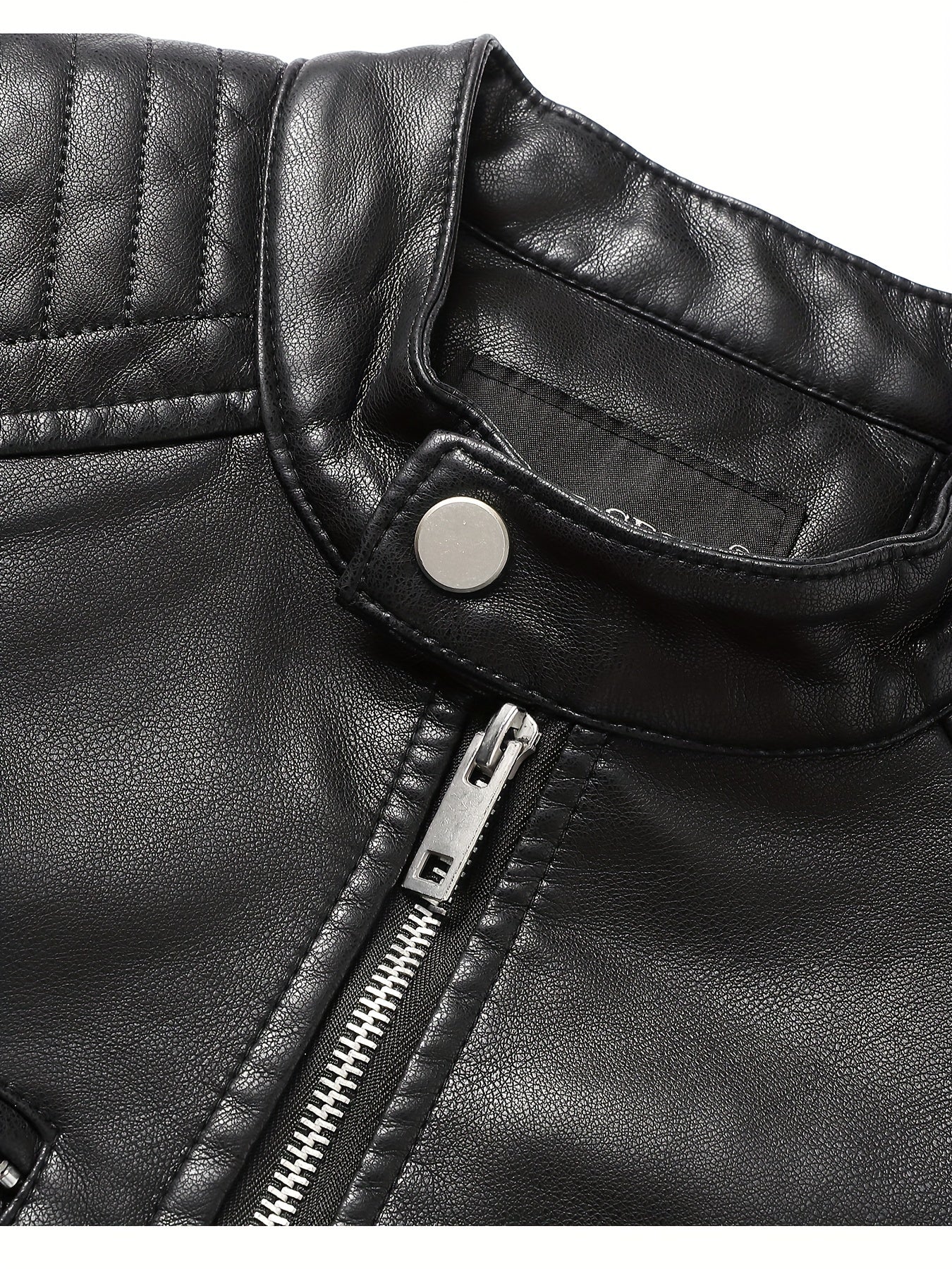Men's Casual PU Leather Jacket, Warm Thick Retro Fleece Lined Biker Jacket For Fall Winter, Gift