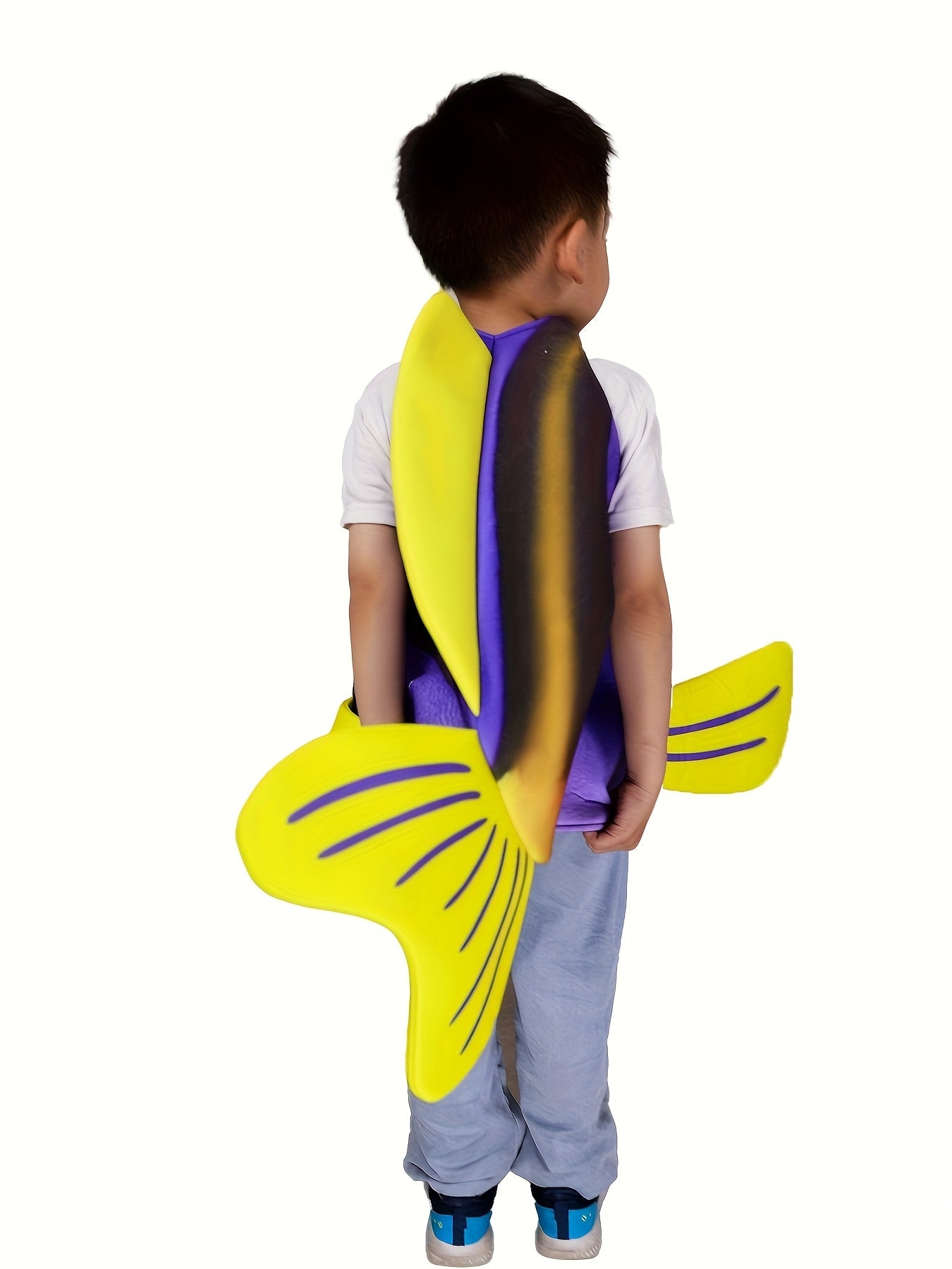 Fun Ocean Fish Sponge Suit for Kids, Unisex Themed Party Wear with 3D Flair, Flexible and Immersive Experience, Family Game Party Entertainment Outfit, Ends at the Top of the Neckline to the Bottom of the Hem