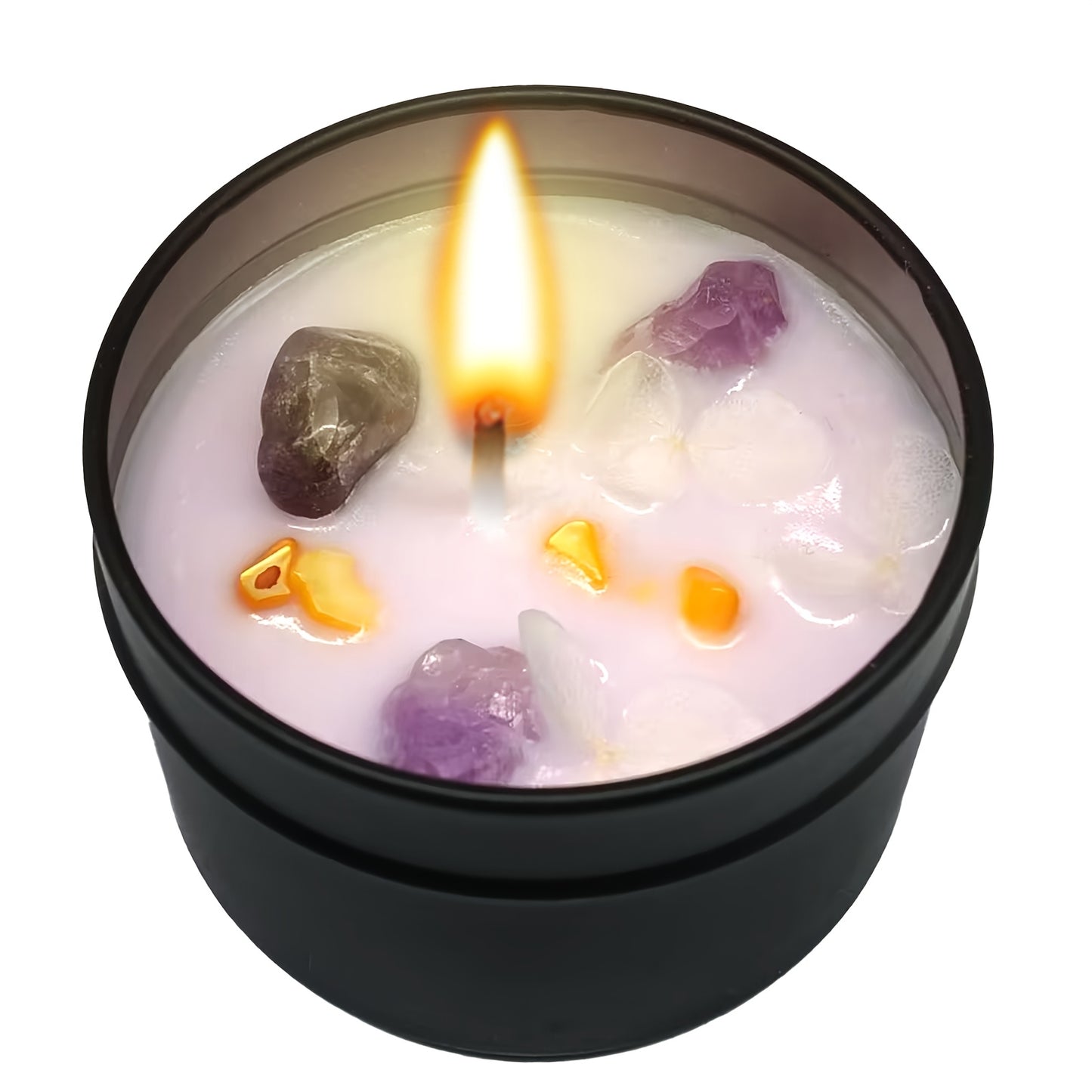 Crystal Aromatic Candle, Premium Soy Wax with Lavender & More Scents, Embedded with Watercrystals and Petal Home Decor – Perfect Valentine's Day or Mother’s Gift for Friends/Girlfriends, Long-Lasting Indoor Fragrance Highlight Party Atmosphere New Year P