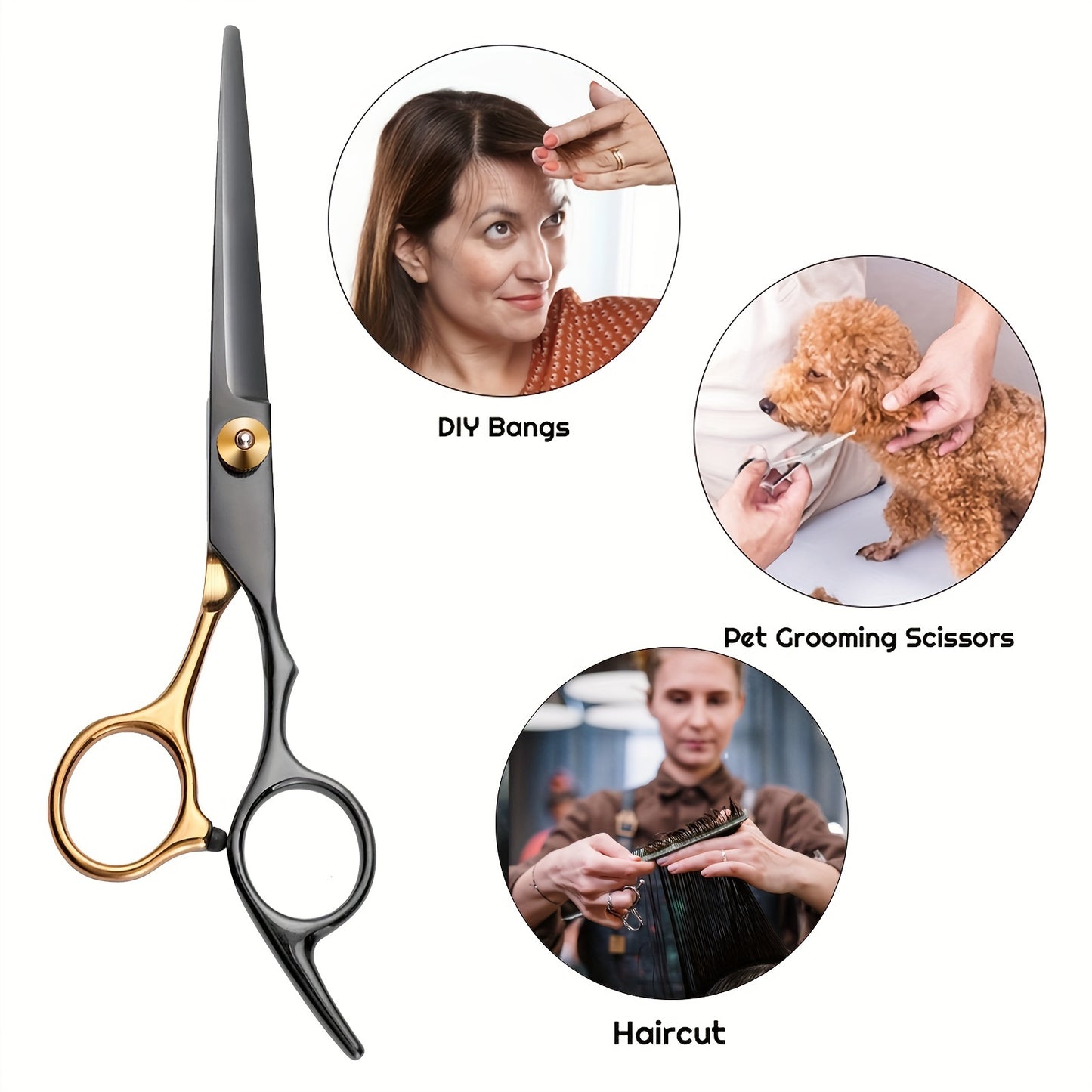 8 PCS Hair Cutting Scissors Kit, Professional Barber Shears Set With Hair Scissors Thinning Shears, Haircutting Sheers Hair Cut Blending Salon Scissor For Men Women Pet