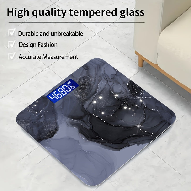 Smart Digital Bathroom Scale with Temperature Display - High Precision, LCD Screen, Decorative Design, Supports Up to 179.62 KG