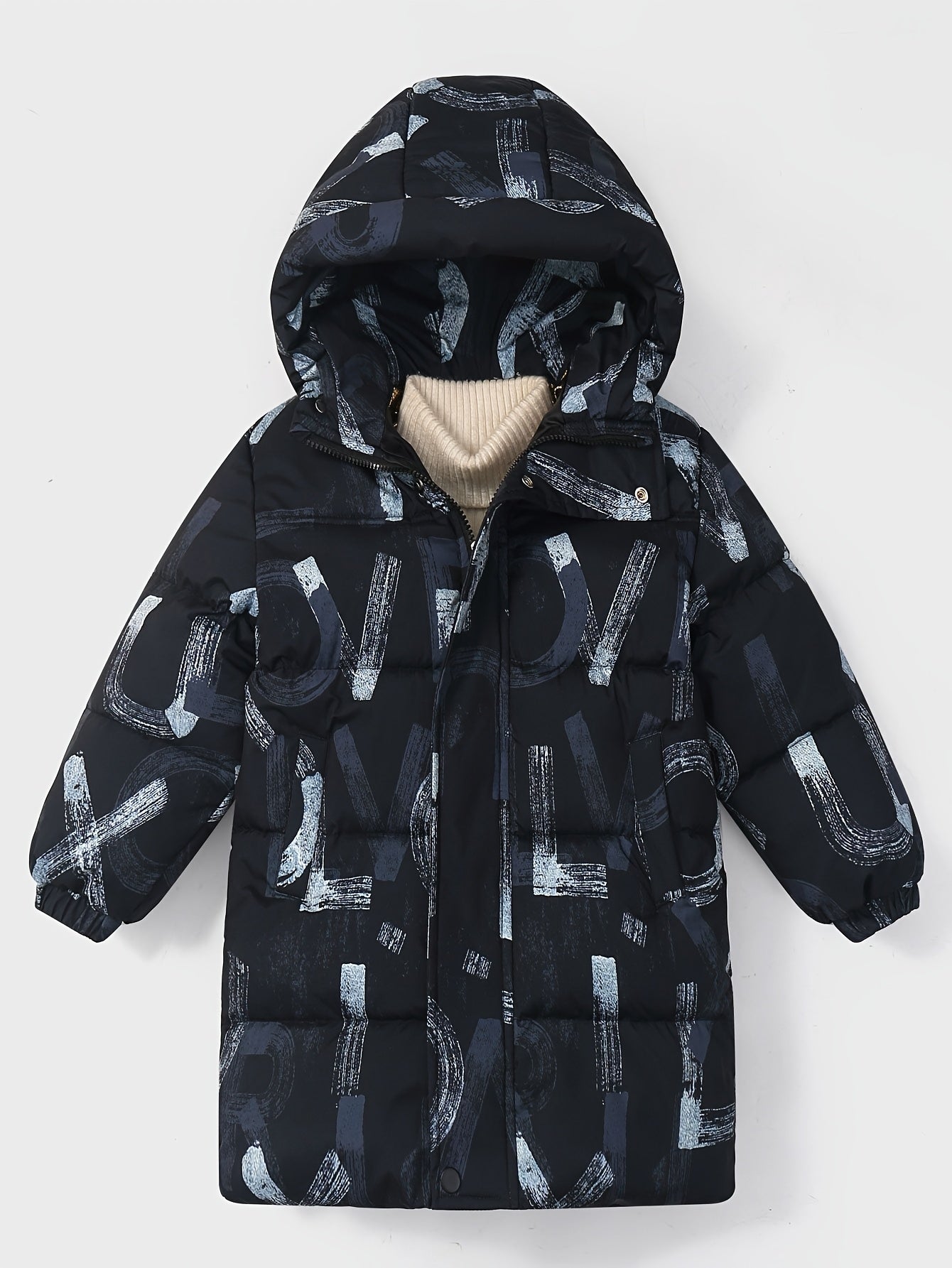 New Mid-Length Lettered Coat for Boys And Girls, Suitable for Autumn And Winter, Designed for Toddlers And .