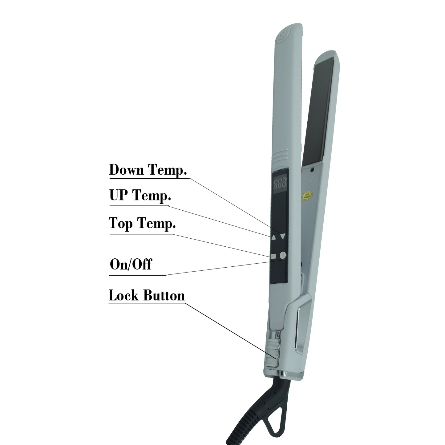 Professional Titanium Hair Straightener with Digital Display - Dual Voltage 110V-220V, 70W High-Power, Ergonomic Design & Adjustable Heat Settings for Men & Women, Hair Styling Tool, Sleek Styling Appliance, Adjustable Heat S
