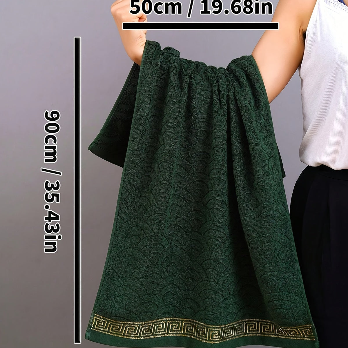 4pcs Pure Cotton Towels 50*90cm/19.68*35.43in Fabric Thick, Golden Thread Satin Jacquard Washcloth Absorbent and Soft European Middle East, Wash Cloths
