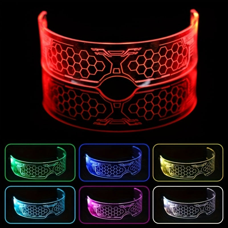 4 Pairs of 2025 New Sci-Fi Luminous Party Glasses, Night Party Luminous Glasses, Suitable for Holiday Parties, Show Performances, Concerts, Easter, Carnival, Halloween