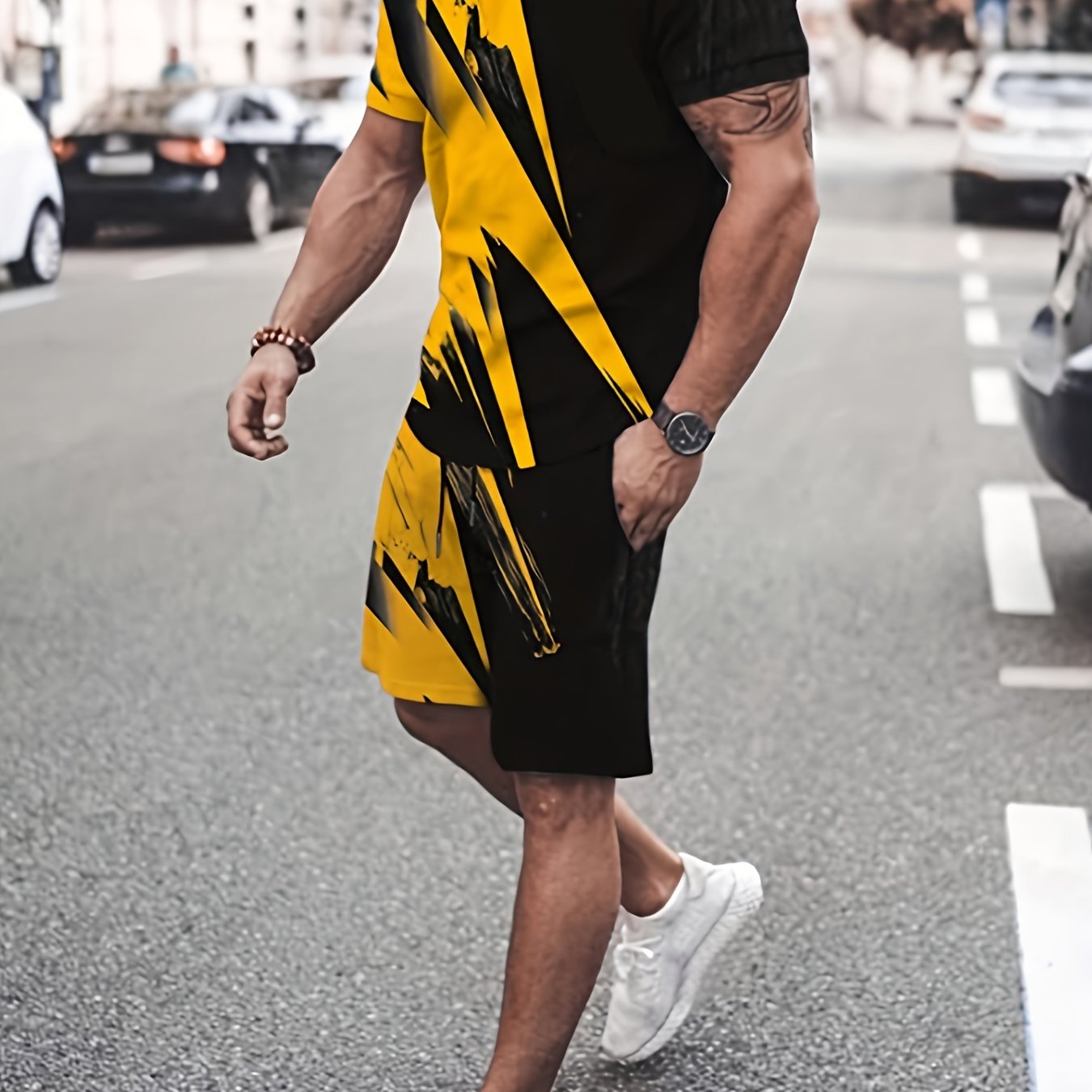 2 Piece Outfits For Men, Men's Short Sets 2 Piece Outfits Fashion Summer Tracksuits Casual Set Tops And Pants Set