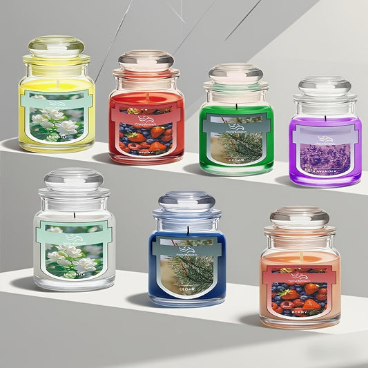 Soy Wax Candles in Glass Bottles - Lavender, Cedar, Jasmine, Berry Scents - Relaxing Home Decor, Soft Aroma, Ideal for Weddings, Valentine'S Day, Easter, Halloween Gifts, Candle Decor