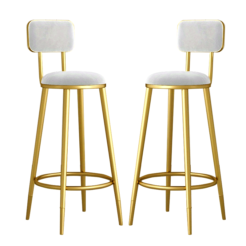 Set of Two, Including a Bar Stool And a Dining Chair, Featuring a Backrest And a High Chair Design, with a Metal Structure And a Soft Flannel Cushion for a Comfortable Seating Experience, Ideal for Home Use, Bars, Outdoor Settings, Restaurants, And Cafes