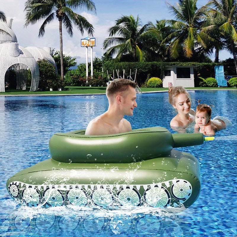 Summer Water Fun, Durable PVC Pool Float with Water Gun - Green Inflatable Pool Bed for Pool Parties, Water Games, and Festive Gatherings, Festive Pool Accessory | Playful Pool Toy | Durable Pool Bed, Pool Floats