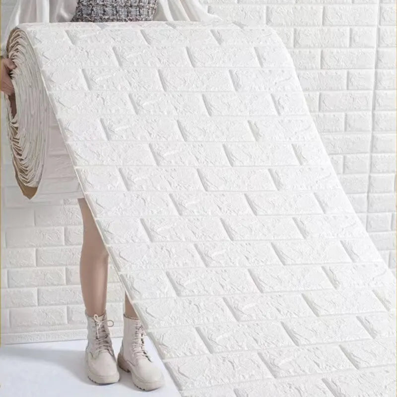Wallpaper Home brick Foam Panels 3D Wall Stickers Self-adhesive DIY Embossed Stone Wallpaper Home Decor Living Room Kitchen