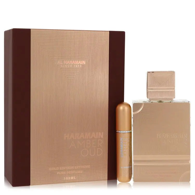 UD_Al Haramain Amber Oud Gold Edition Extreme by Al Haramain Gift Set 3.4 oz 3.4 Pure Perfume Spray + 0.34 oz Refillable Spray