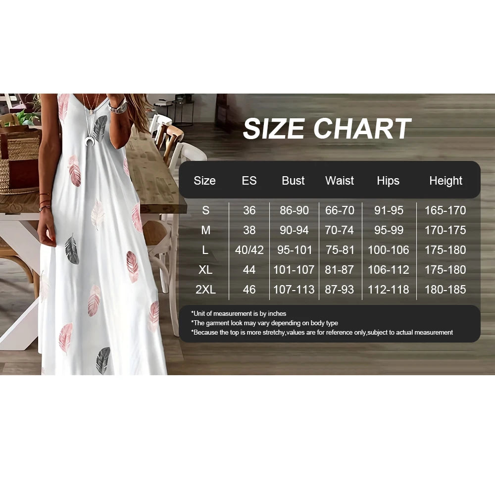 Summer New Animal Fresh Print Sexy And Fashionable V-neck Suspender Dress Outdoor Travel Seaside Vacation Casual Long Dress