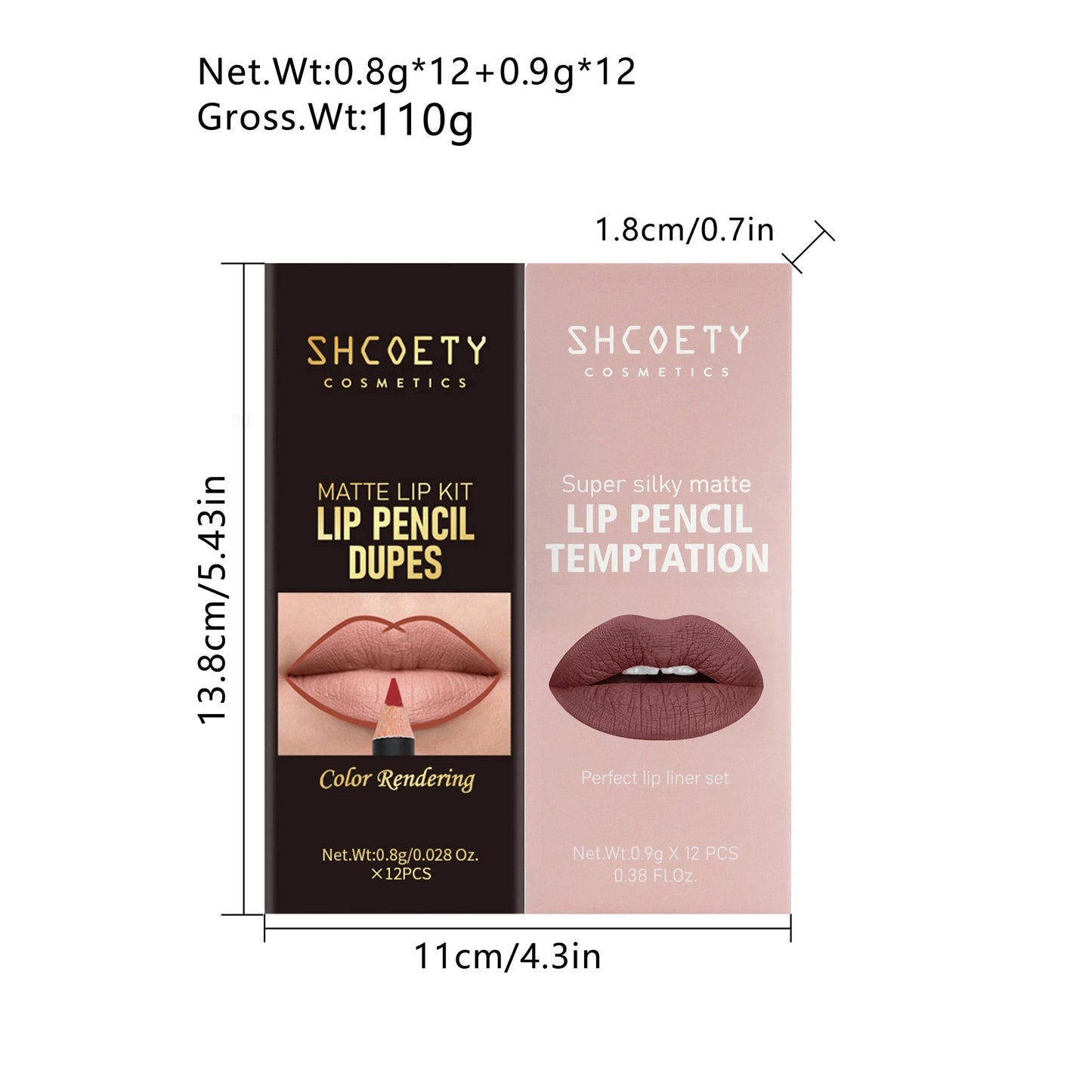24colors Smooth Lip Liner Waterproof Long Lasting Vegan Cruelty-free Non Stick Cup Easy to Colored Lipliner Makeup