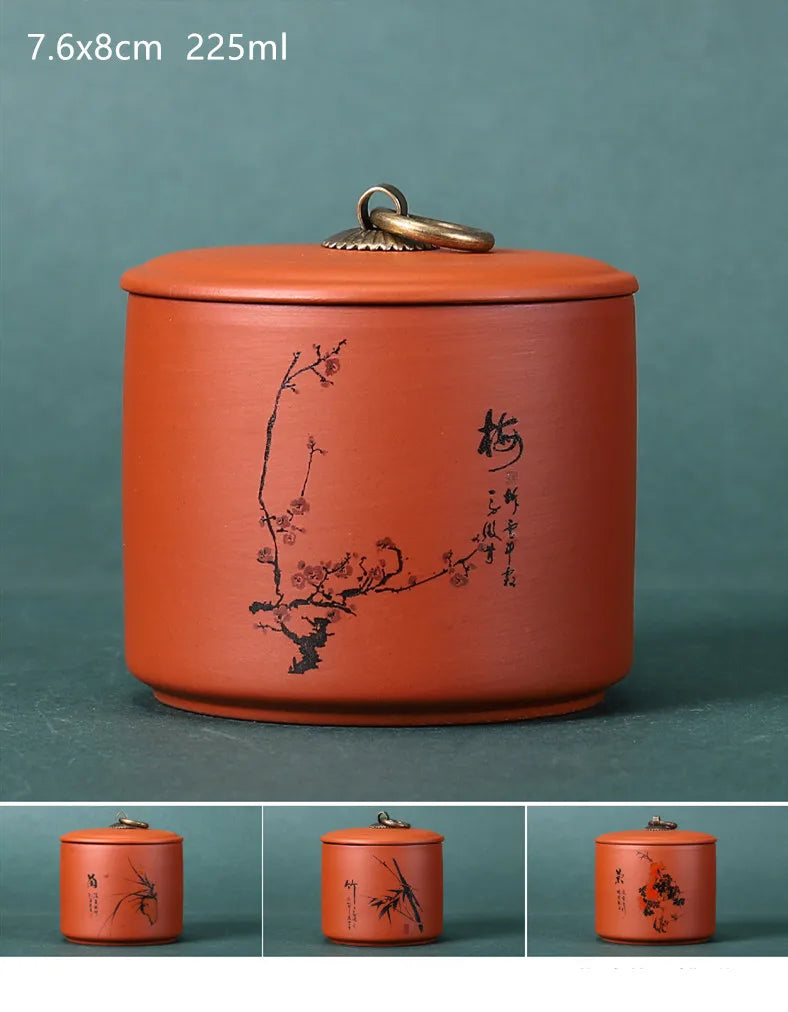 Antique Purple Clay Tea Caddy Nut Coffee Moisture-proof Jars Spice Airtight Container Home Storage Cans Kitchen Accessories