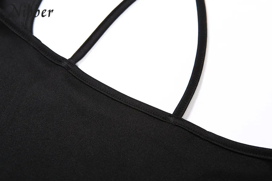 NIBBER black sexy camis dresses women party long dress beach vacation new year 2024 spring summer new slim soft stretch fashion