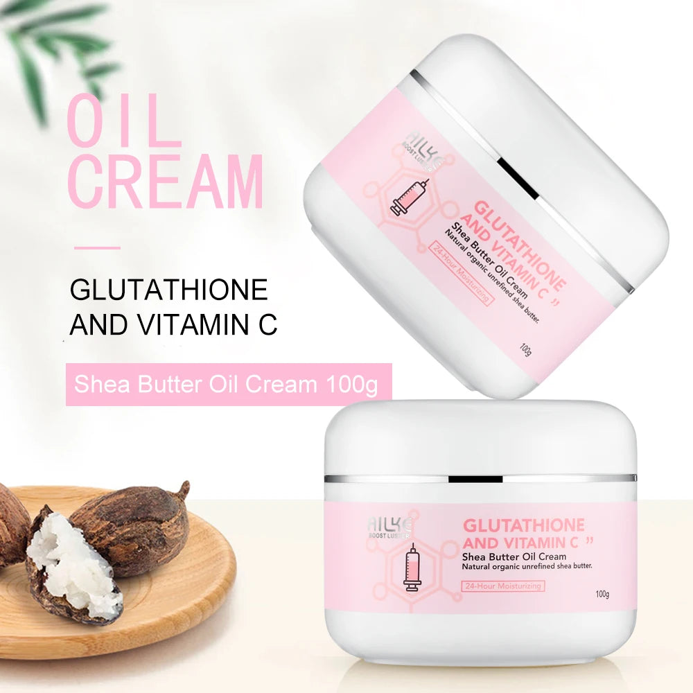 AILKE Whitening Remove Black Spots Facial Skin Care Lotion Moisturizing Cream Body Glutathion Vitamin C Black Skin Face New Set