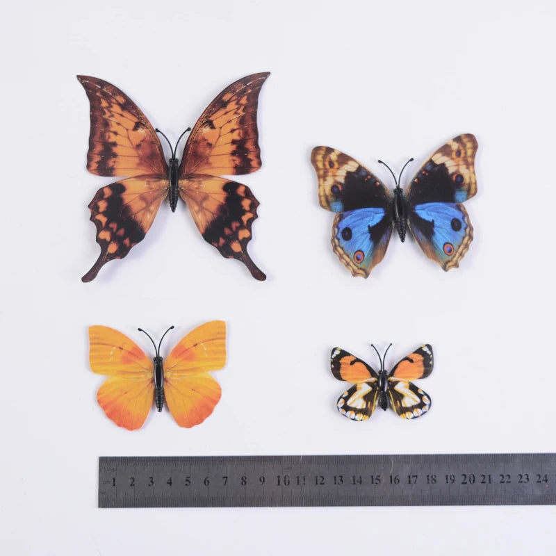 12Pcs DIY Lifelike 3D Multicolor Butterfly Magnet Fridge Magnet Wall Stickers Kids Baby Rooms Kitchen Home Decoration Free Glue