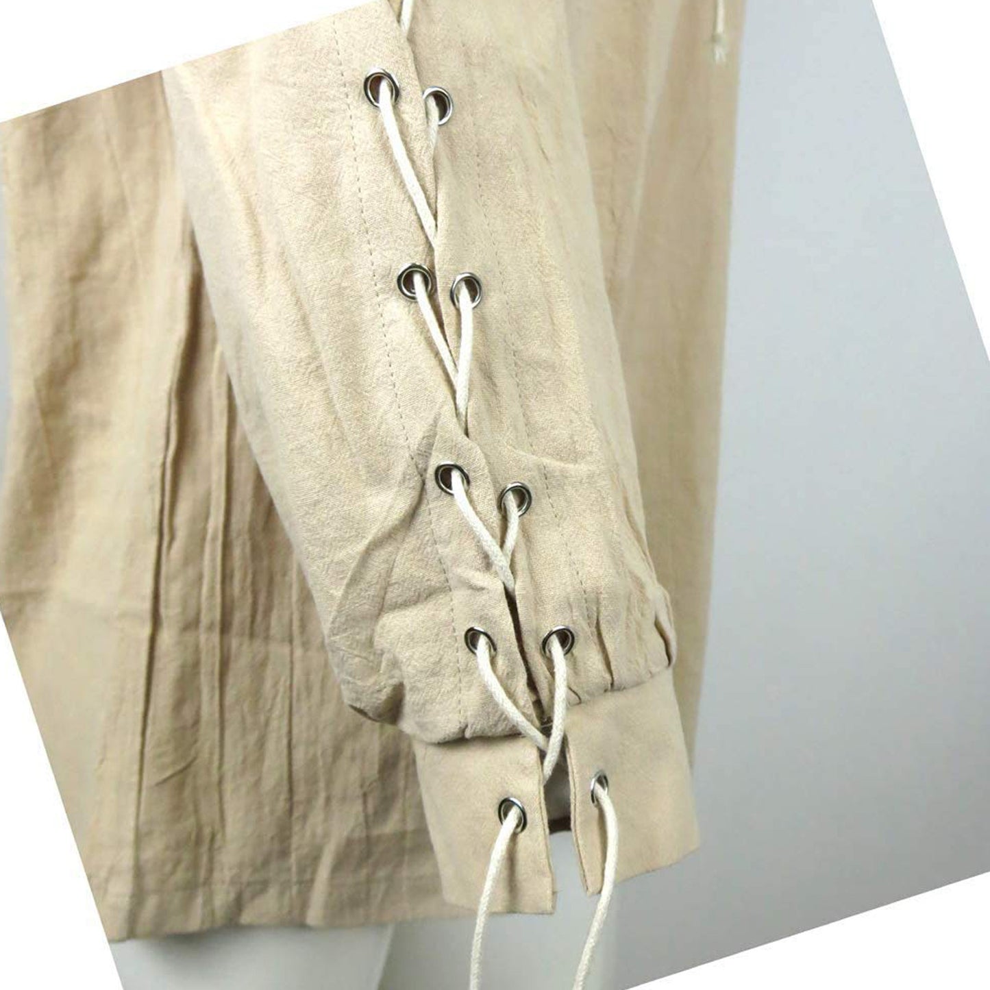 2024 Shirts Men Tunic Viking Pirate Costume Gothic Clothes Men Vintage Shirt Ruffle Neckline Drawstring Knight Cosplay Top