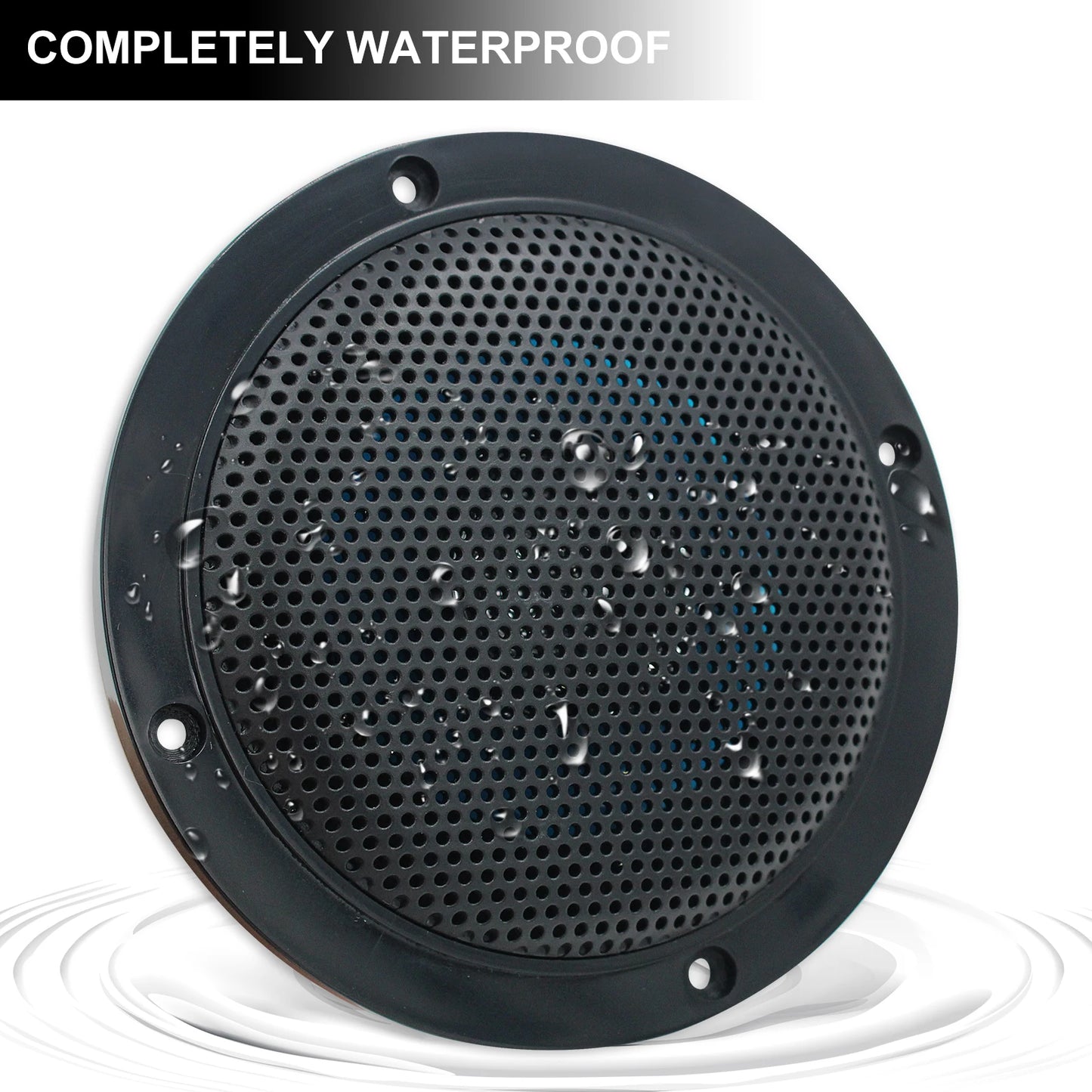 Herdio 4'' Waterproof Marine Bluetooth Ceiling Speakers For Bathroom Kitchen Home Outdoor Camper Golf Cart Boat With Flush Mount