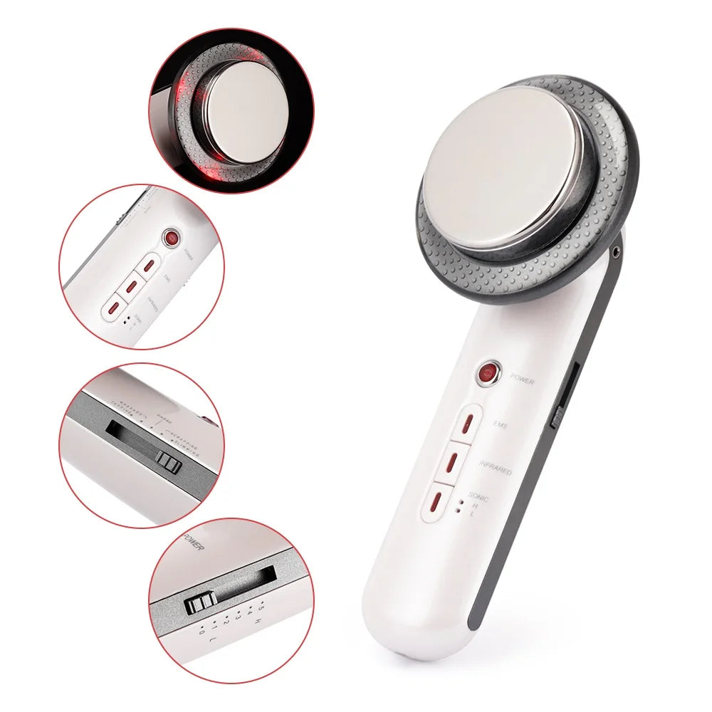 Ultrasound Cavitation Body Slimming Massager EMS Micro Current Weight Loss Far Infrared Facial Lifting Beauty Device