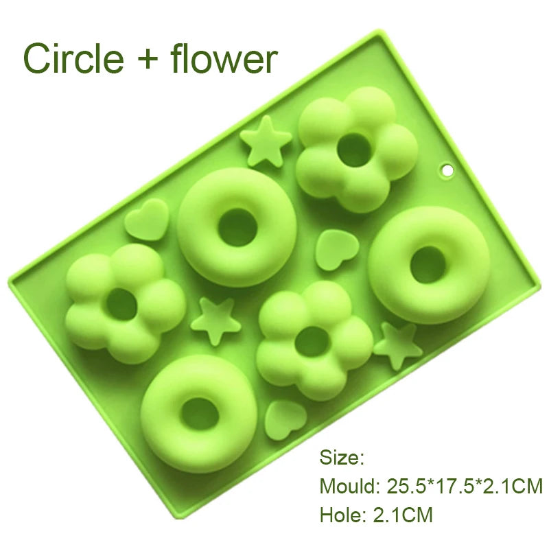 Silicone Donut Maker 3D DIY Baking Pastry Cookie Chocolate Round Mold Muffin Cake Mould Dessert Handmade Kitchen Cooking Tools