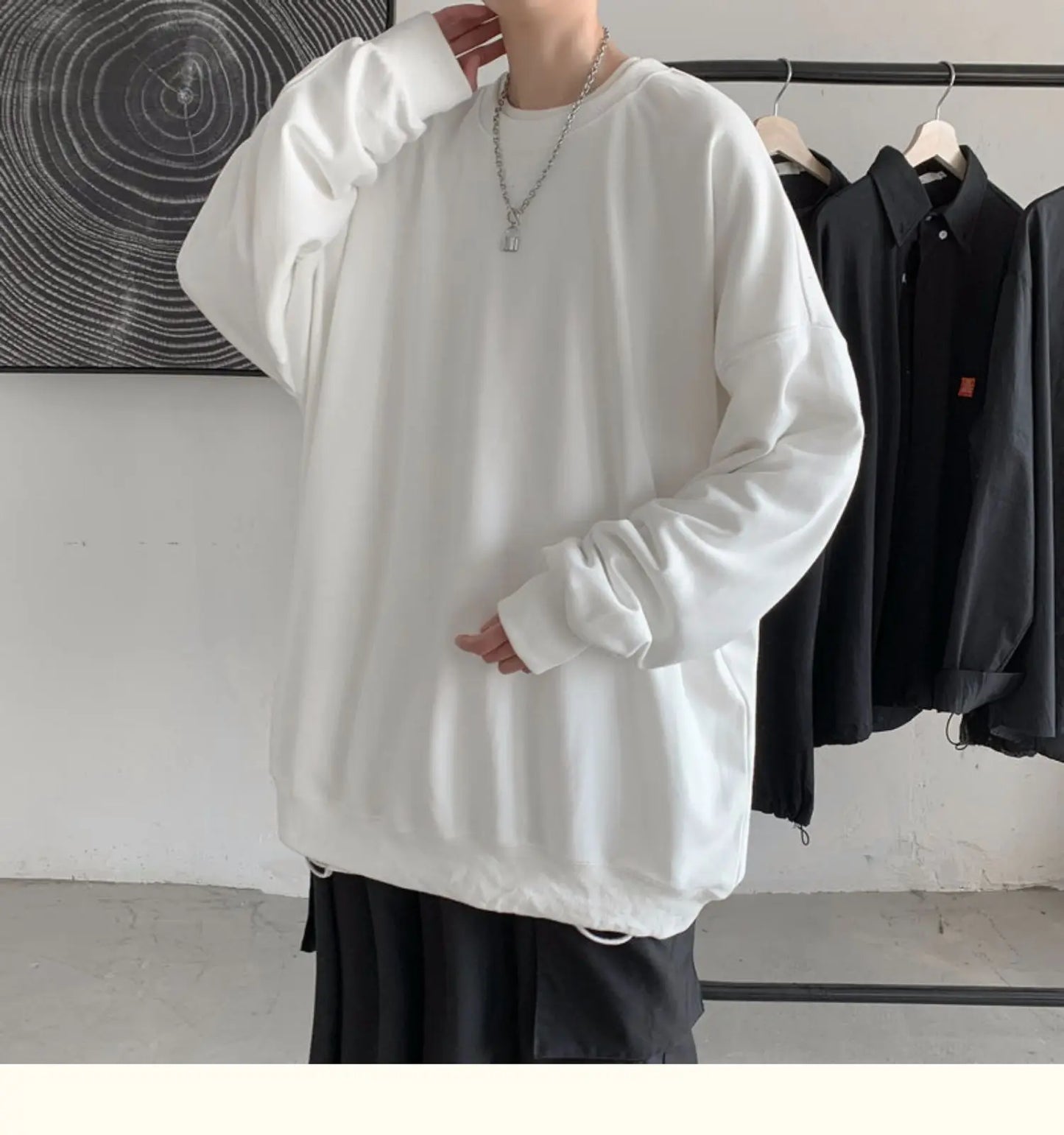 2025 Hoodies Sweatshirt Mens Black White Hip Hop Punk Pullover Streetwear Casual Fashion Clothes Mens Oversized Korean Harajuku