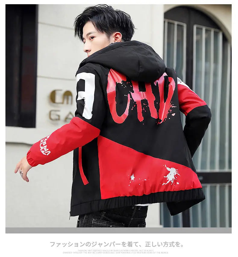 2023 Fashion Winter Jacket Men Big Cool Fur Collar Casual Parka Outwear Thicken Warm Hooded Coat Mens Winter Jackets And Coats