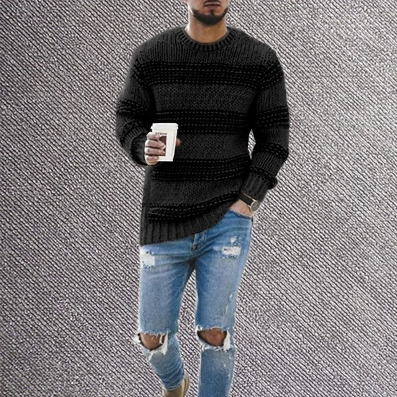 2023 Autumn Winter Men's Sweater Fashion Long Sleeve O-Neck Pullovers Sweaters Men Casual Knit Sweater Jersey Coat Mens Clothes