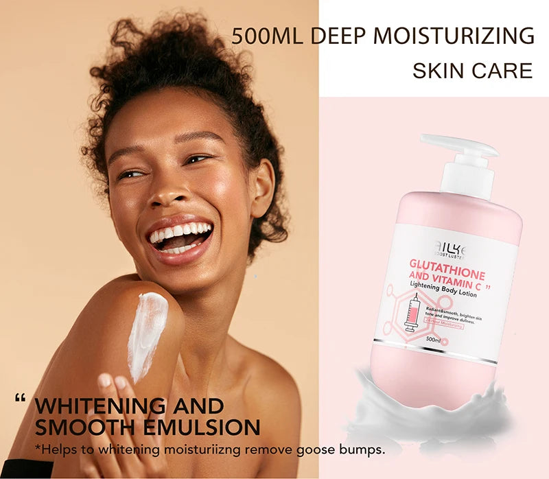 AILKE Whitening Remove Black Spots Facial Skin Care Lotion Moisturizing Cream Body Glutathion Vitamin C Black Skin Face New Set