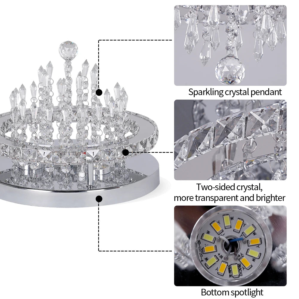 Modern K9 Crystal Chandelier Led For Dining Room Stainless Steel Ceiling Lamp Light Fixture Kitchen Lustres Luminaire Pendant