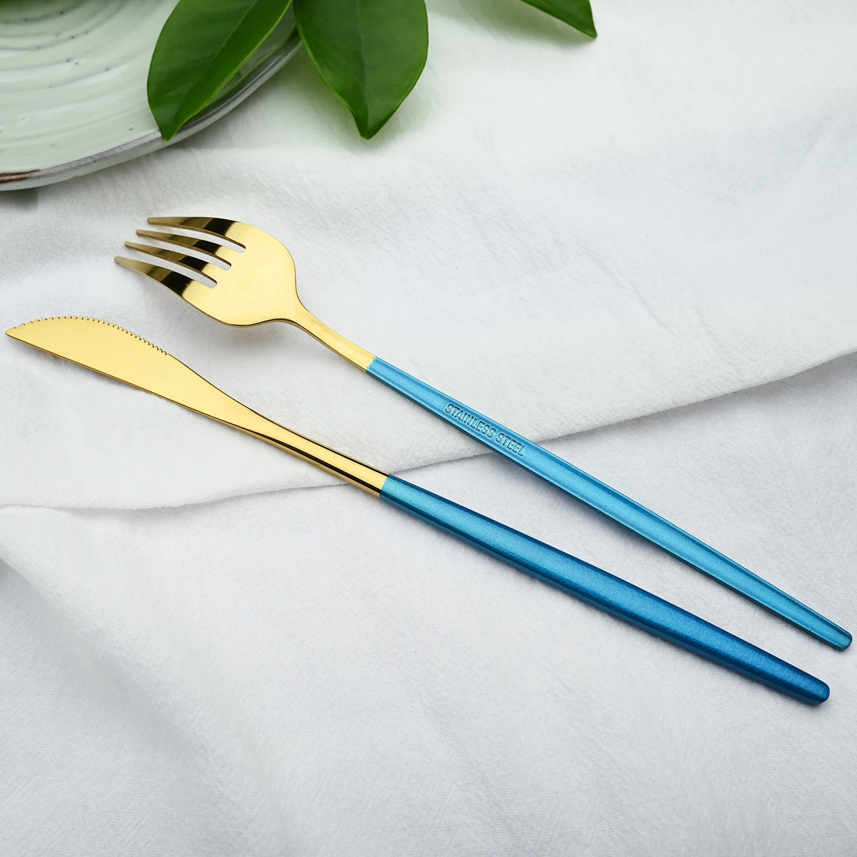 24Pcs/Set Stainless Steel Dinnerware Set Mix Gold Cutlery Set Dinner Knife Fork Coffee Spoon Tableware Kitchen Silverware Sets