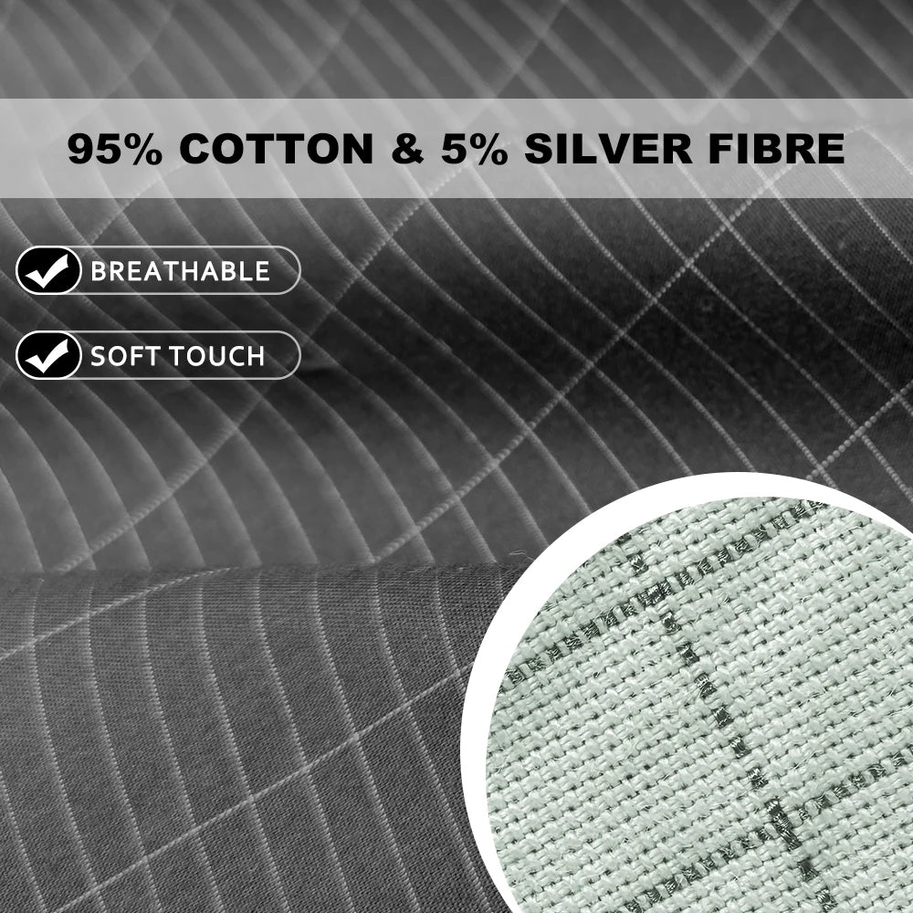 Grounding Fitted Sheet Queen Size Earth Grounding Sheets Conductive Grounded for Better Sleep