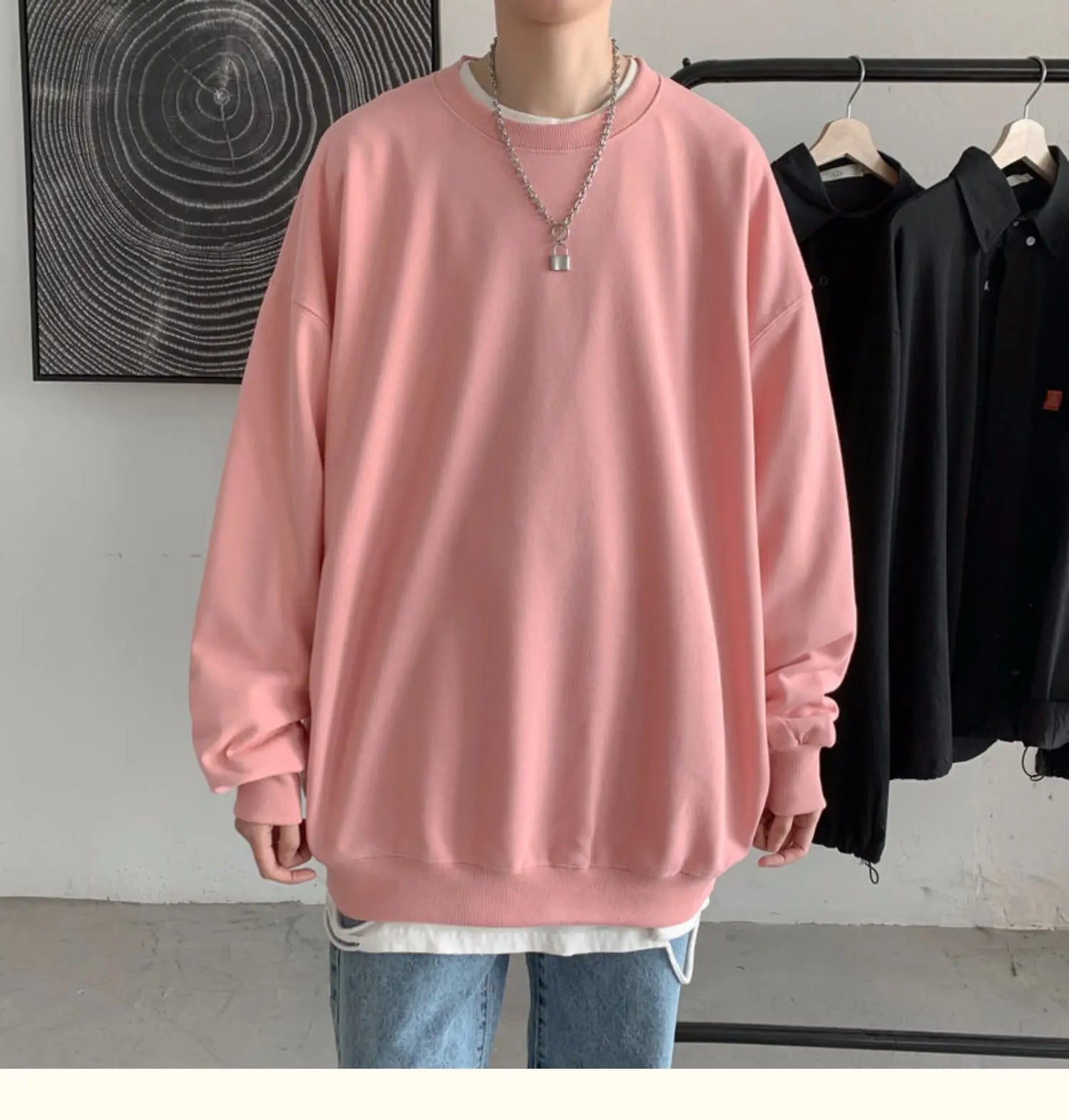 2025 Hoodies Sweatshirt Mens Black White Hip Hop Punk Pullover Streetwear Casual Fashion Clothes Mens Oversized Korean Harajuku