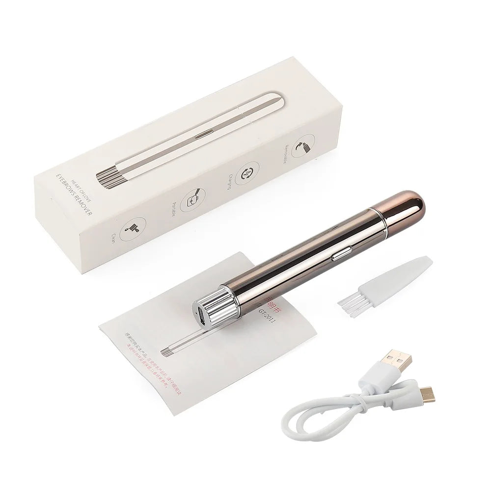 Electric Eyebrow Trimmer Epilator With Light Portable Mini Hair Shaver Facial Hair Removal Razor Lip Hair Fuzz Beard Remover