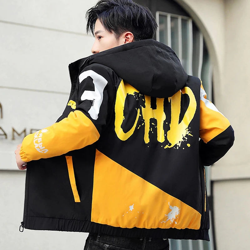 2023 Fashion Winter Jacket Men Big Cool Fur Collar Casual Parka Outwear Thicken Warm Hooded Coat Mens Winter Jackets And Coats