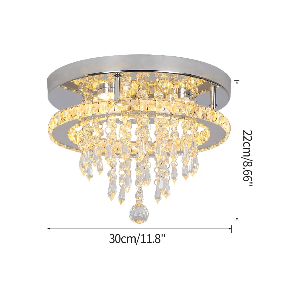 Modern K9 Crystal Chandelier Led For Dining Room Stainless Steel Ceiling Lamp Light Fixture Kitchen Lustres Luminaire Pendant