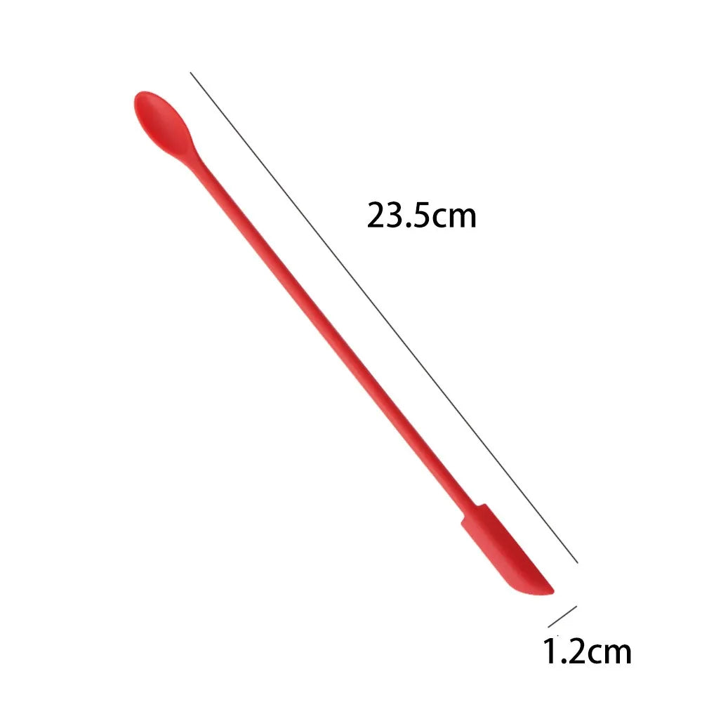 1/3/4Pcs Black Lengthen Mini Soft Jar Cake Cream Jam Scrapers Silicone Makeup Spatulas Butter Knife Kitchen Tools Accessories